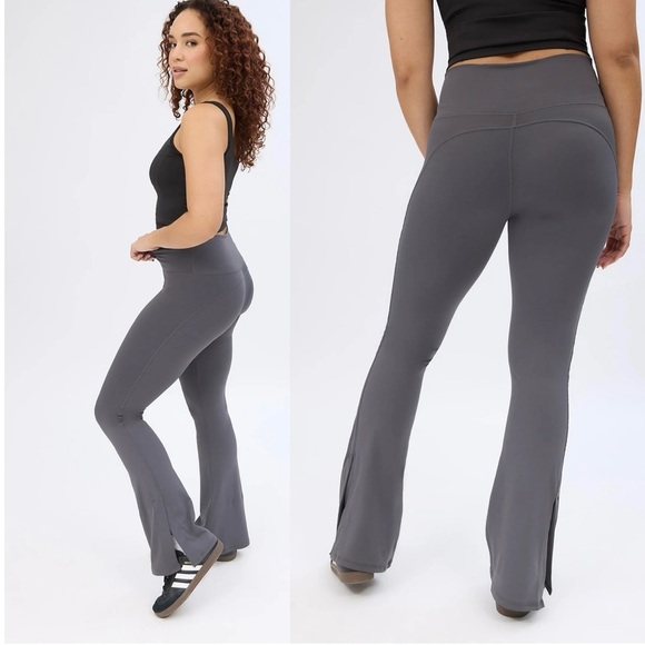 Bluenotes Gray Flared Women's Pants Super Smooth Bootcut Leggings size S - Picture 1 of 4